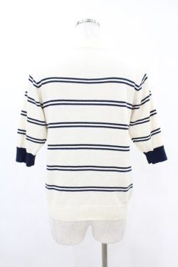 画像2: Fi.n.t / フレンチボーダー5分袖ニットプルオーバー Free OFF×NAVY H-25-06-11-051-CA-TO-NS-ZH