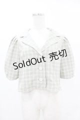 Fi.n.t / チェック柄パフスリーブショートジャケット Free GREEN×WH H-25-06-11-053-CA-JA-NS-ZH