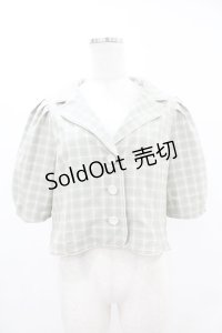 Fi.n.t / チェック柄パフスリーブショートジャケット Free GREEN×WH H-25-06-11-053-CA-JA-NS-ZH