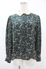 F&A / 小花柄レースクレリック衿ブラウス Free GREEN H-25-06-11-054-LO-BL-NS-ZH