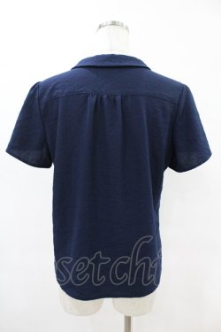 画像2: an another angelus / フラワー刺繍スキッパーブラウス Free NAVY H-25-06-11-056-CA-BL-NS-ZH