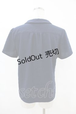 画像2: an another angelus / フラワー刺繍スキッパーブラウス Free NAVY H-25-06-11-056-CA-BL-NS-ZH