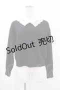 an another angelus / Vネックレース衿ニットプルオーバー Free BLACK H-25-06-11-058-CA-TO-NS-ZH