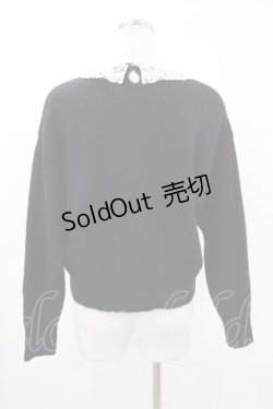 画像2: an another angelus / Vネックレース衿ニットプルオーバー Free BLACK H-25-06-11-058-CA-TO-NS-ZH