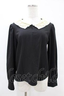 画像1: an another angelus / ミルフィーユクレリック衿ブラウス Free BLACK H-25-06-11-059-CA-BL-NS-ZH