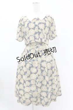 画像1: Fi.n.t / アートヒマワリ柄セットアップ Free NAVY H-25-06-11-009-CA-OP-NS-ZH