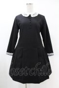 Fi.n.t / オーガンジー襟プリーツワンピース Free BLACK H-25-06-11-016-CA-OP-NS-ZH
