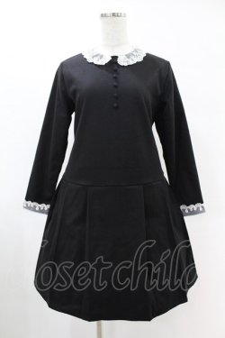 画像1: Fi.n.t / オーガンジー襟プリーツワンピース Free BLACK H-25-06-11-016-CA-OP-NS-ZH