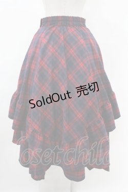 画像2: Fi.n.t. / チェックランダムヘムスカート Free RED×NV H-25-06-11-019-0-SK-NS-ZH