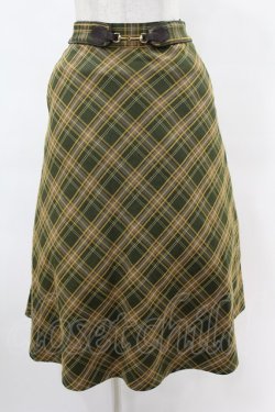 画像1: Fi.n.t / ビット使いバイアスチェックフレアースカート Free GREEN×YE H-25-06-11-021-CA-SK-NS-ZH