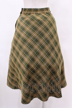 画像2: Fi.n.t / ビット使いバイアスチェックフレアースカート Free GREEN×YE H-25-06-11-021-CA-SK-NS-ZH
