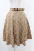 F&A / べっ甲ベルト付きチェックフレアースカート Free BEIGE×BR H-25-06-11-023-LO-SK-NS-ZH