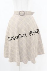 F&A / べっ甲ベルト付きチェックフレアースカート Free BEIGE×BR H-25-06-11-023-LO-SK-NS-ZH