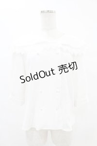 an another angelus / ダブル釦レース使いビッグカラーブラウス Free OFF WHITE H-25-06-11-029-CA-BL-NS-ZH