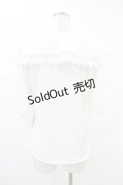 画像2: an another angelus / ダブル釦レース使いビッグカラーブラウス Free OFF WHITE H-25-06-11-029-CA-BL-NS-ZH