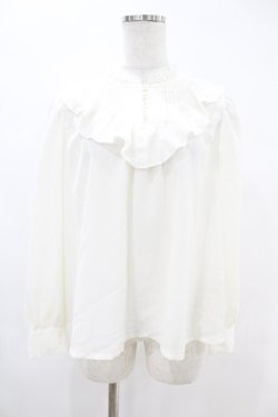 画像1: Fi.n.t / ストライプレースヨークフリルブラウス Free OFF WHITE H-25-06-11-030-CA-BL-NS-ZH