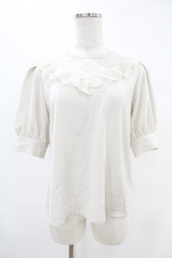 画像1: an another angelus / レースチェックヨーク透けプルオーバーブラウス Free IVORY H-25-06-11-032-CA-BL-NS-ZH