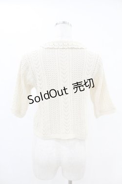 画像2: Fi.n.t / 衿付きレース編みニットカーディガン Free IVORY H-25-06-11-033-CA-TO-NS-ZH