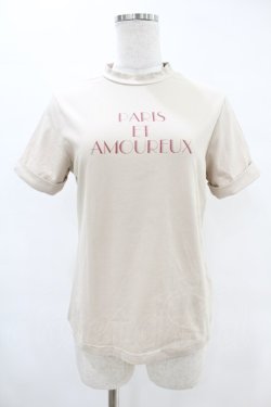 画像1: an another angelus / モックネックロゴT Free PINK BEIGE H-25-06-11-038-CA-TO-NS-ZH