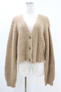 F&A / リボン釦プードルニットカーディガン Free PINK BROWN H-25-06-11-043-LO-TO-NS-ZT384