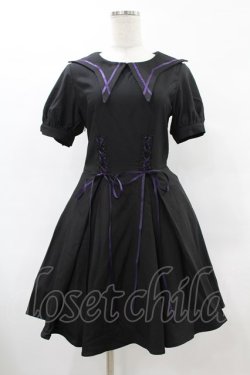 画像1: DARK IN LOVE / Magic girl purple line trims mini dress S ブラック H-25-06-12-028-PU-OP-KB-ZH