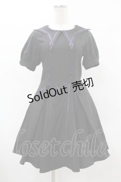 画像1: DARK IN LOVE / Magic girl purple line trims mini dress S ブラック H-25-06-12-028-PU-OP-KB-ZH