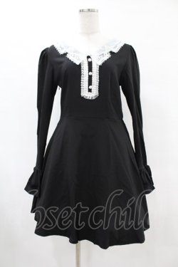 画像1: DARK IN LOVE / Gothic lolita doll longsleeves dress M ブラック H-25-06-12-031-PU-OP-KB-ZH