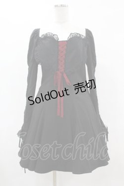 画像1: DARK IN LOVE / Heart to heart valentine date princess dress L ブラック×レッド H-25-06-12-032-PU-OP-KB-ZH