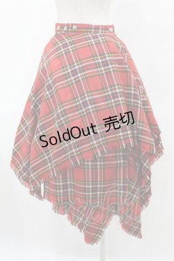 画像2: SEXY DYNAMITE LONDON / タータンチェックイレギュラースカート  赤 H-25-06-12-038-PU-SK-KB-ZH