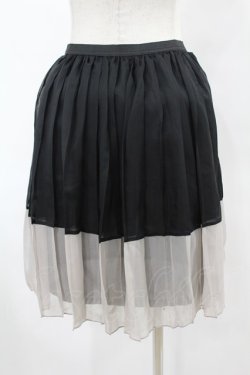画像2: MARBLE / 配色ペチコート  ブラック×グレー H-25-06-12-040-GO-SK-KB-ZH