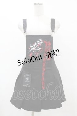 画像1: DARK IN LOVE / Blood devil strap pleated dress M ブラック H-25-06-12-042-PU-OP-KB-ZH
