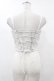 画像2: DARK IN LOVE / Punk white rib-chain zipper corset S ホワイト H-25-06-12-049-PU-TO-KB-ZH (2)