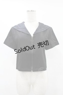 画像1: PUNK RAVE / Chinese Style Silk Fan black sailor collar girl uniform jacket M ブラック H-25-06-12-052-PU-TO-KB-ZH