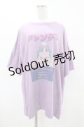 Candy Stripper / TOKIMEKI BIG Tシャツ  パープル H-25-06-12-055-PU-TO-KB-ZH