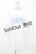 TRAVAS TOKYO / ハイネックZIPトップス  ホワイト×ライトブルー H-25-06-12-059-PU-TO-KB-ZH