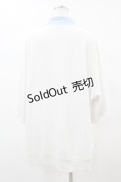 画像2: TRAVAS TOKYO / ハイネックZIPトップス  ホワイト×ライトブルー H-25-06-12-059-PU-TO-KB-ZH