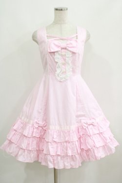 画像1: Angelic Pretty / おめかしジャボジャンパースカート Free ピンク H-25-06-12-1004-AP-OP-NS-ZH