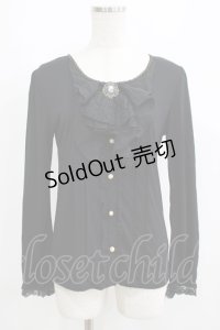 axes femme / カメオジャボ付トップス M ブラック H-25-06-12-1038-AX-TO-NS-ZH