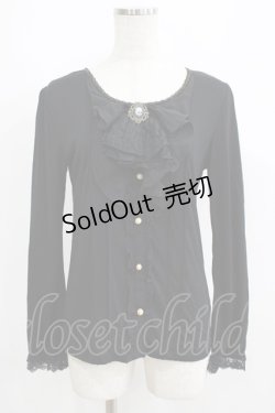 画像1: axes femme / カメオジャボ付トップス M ブラック H-25-06-12-1038-AX-TO-NS-ZH