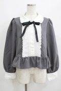 Cherirulu Chocola / MYリボンマルエリブラウス LL グレー H-25-06-12-1039-GO-BL-NS-ZH