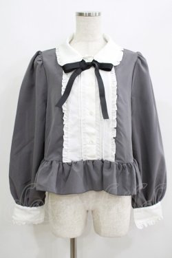 画像1: Cherirulu Chocola / MYリボンマルエリブラウス LL グレー H-25-06-12-1039-GO-BL-NS-ZH