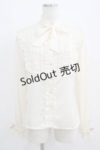 axes femme / プチローズリボンブラウス M 生成り H-25-06-12-1041-AX-BL-NS-ZH