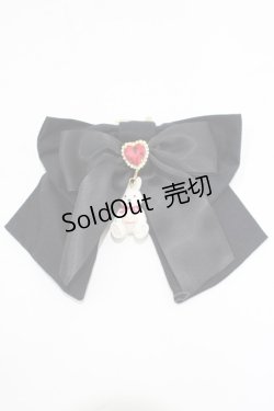 画像1: Amavel / Fluffy Jewels Bunnyリボンブローチ  ブラック H-25-06-12-1052-CA-AC-NS-ZH