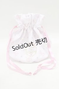 Maison de FLEUR / ウィッシュミーメル&シナモロール 巾着  ピンク H-25-06-12-1061-LO-ZA-NS-ZH