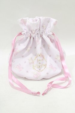 画像1: Maison de FLEUR / ウィッシュミーメル&シナモロール 巾着  ピンク H-25-06-12-1061-LO-ZA-NS-ZH