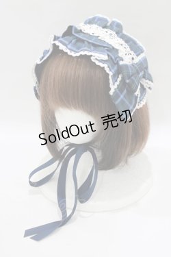画像1: axes femme kawaii / タータンチェックヘッドドレス  ブルー H-25-06-12-1067-AX-AC-NS-ZH