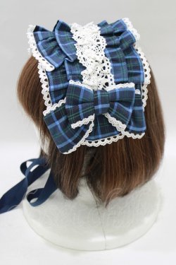 画像2: axes femme kawaii / タータンチェックヘッドドレス  ブルー H-25-06-12-1067-AX-AC-NS-ZH