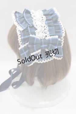 画像2: axes femme kawaii / タータンチェックヘッドドレス  ブルー H-25-06-12-1067-AX-AC-NS-ZH