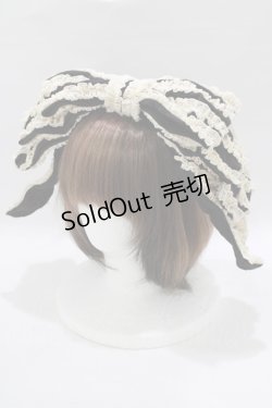 画像1: Hoshibako Works / お人形風シャンティクリームリボンカチューシャ  ブラック H-25-06-12-1070-LO-AC-NS-ZH