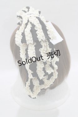 画像2: Hoshibako Works / お人形風シャンティクリームリボンカチューシャ  ブラック H-25-06-12-1070-LO-AC-NS-ZH